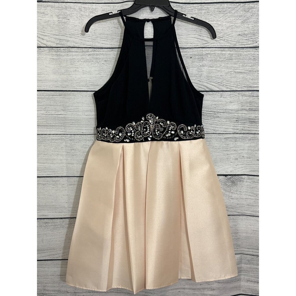 Nights By Teeze Me Embellished Halter Dress Size 13/14